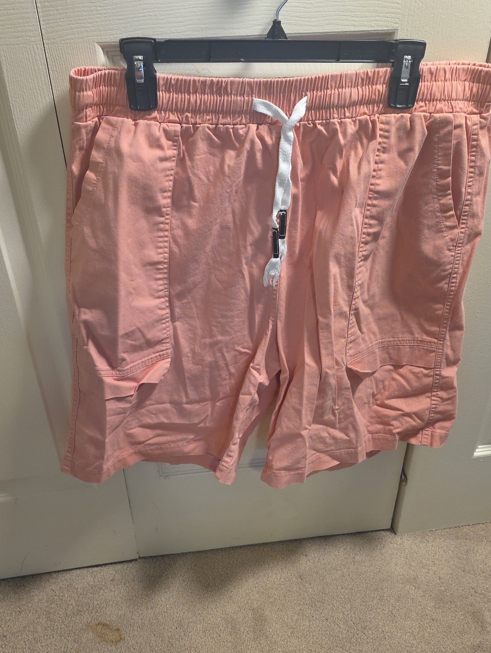 Peach Drawstring Cargo Shorts